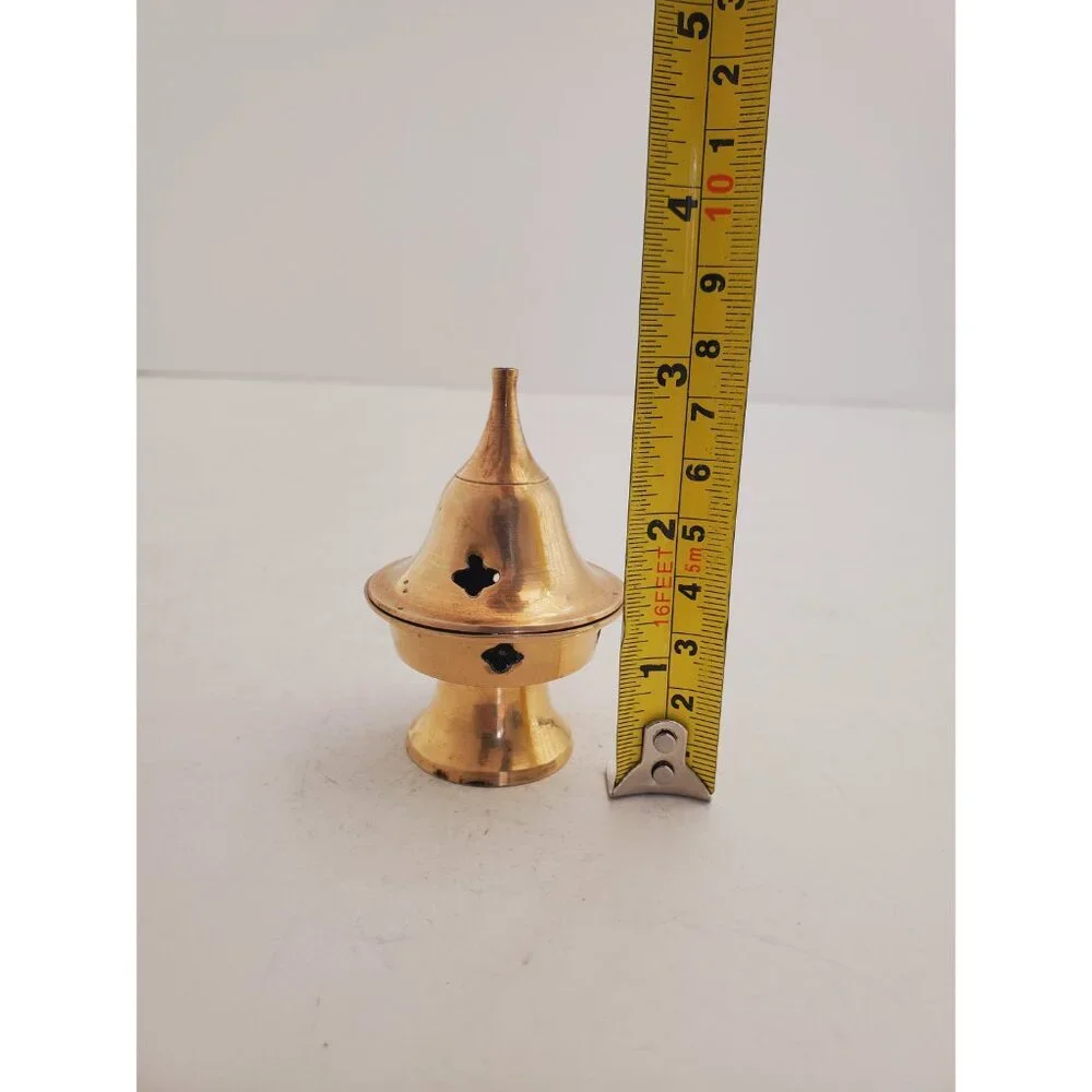 Vintage Brass Stick/Cone Incense Burner small burner with lid, made in i… - Picture 9 of 10